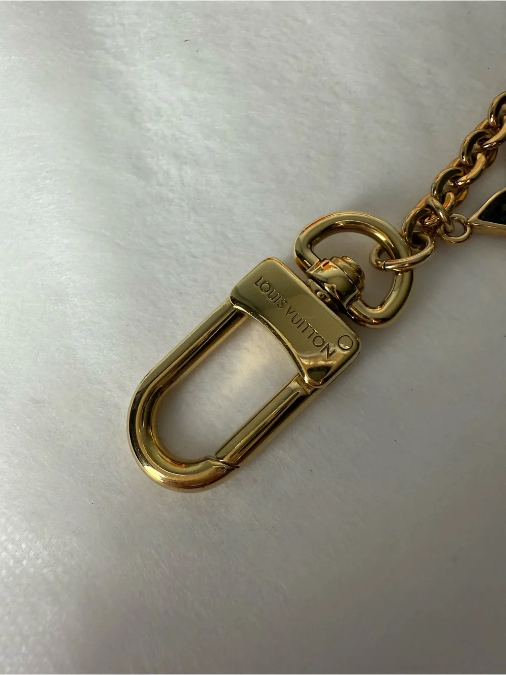 Louis Vuitton Gold-Tone Monogram Charm Chain with Black and Pink Accents